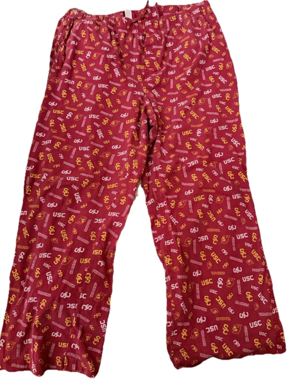 USC Pajama Pants Mens XL Red Soft Pockets Preowned